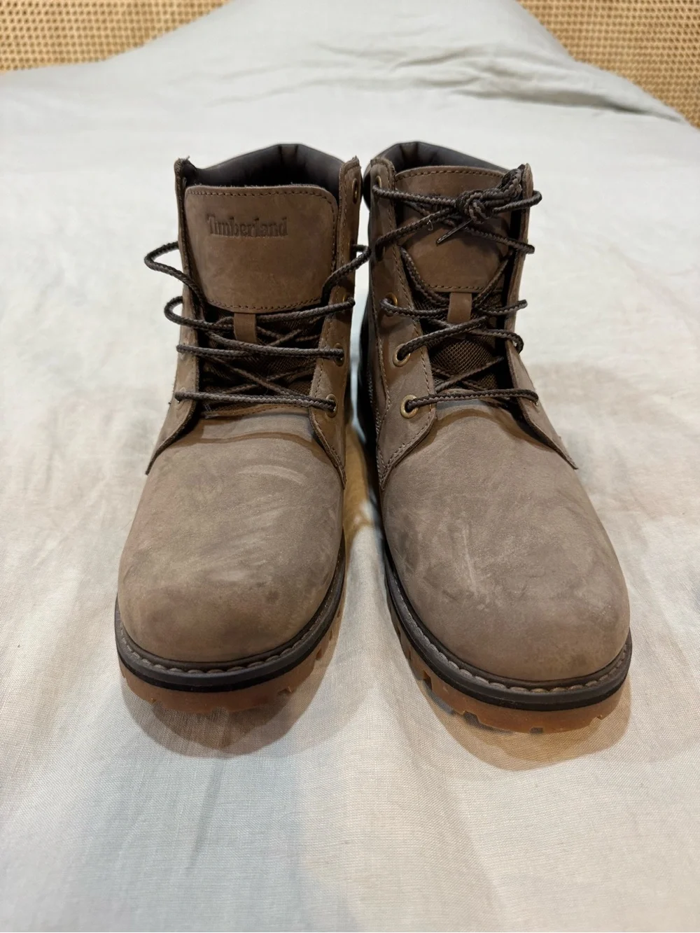 Timberland Men's Taupe Brown Lace-Up Work Boots